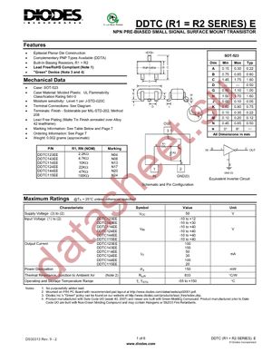 DDTC114EE-7-F datasheet  